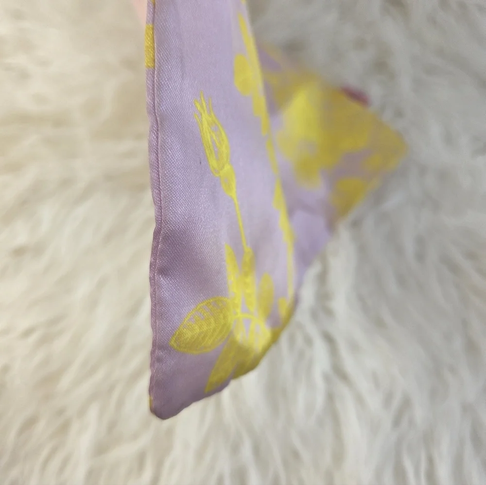 Ipsy Refreshments Glam Bag Large Purple Yellow Floral Drawstring Cosmetic Bag